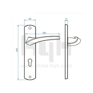 Passage Latch Lock Square Zinc Alloy Security Locks For Entrance Doors