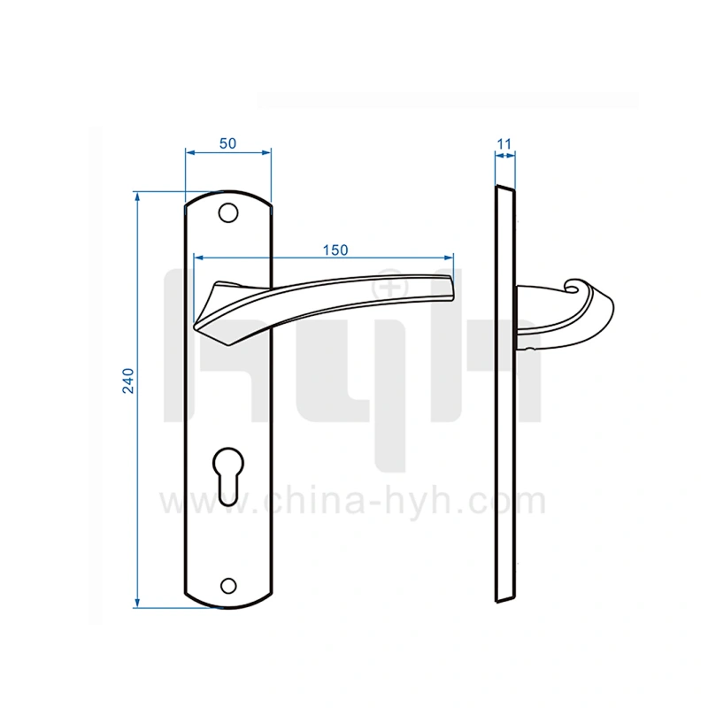 Passage Latch Lock Square Zinc Alloy Security Locks For Entrance Doors